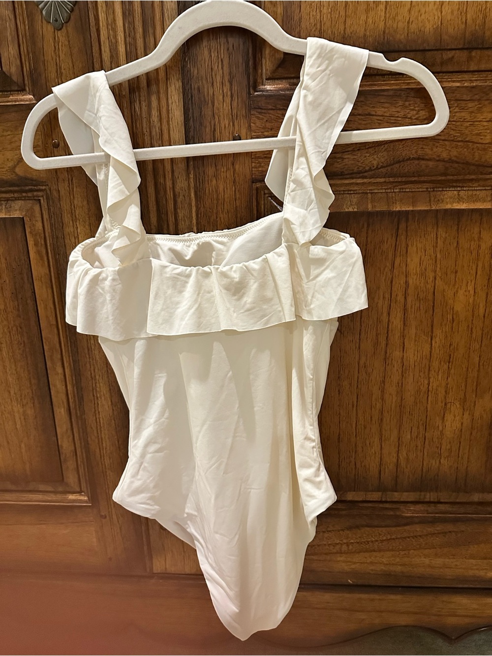 NWT Eberjey Women’s One-Piece Ruffle Swimsuit in Ecru size S - Picture 4 of 8